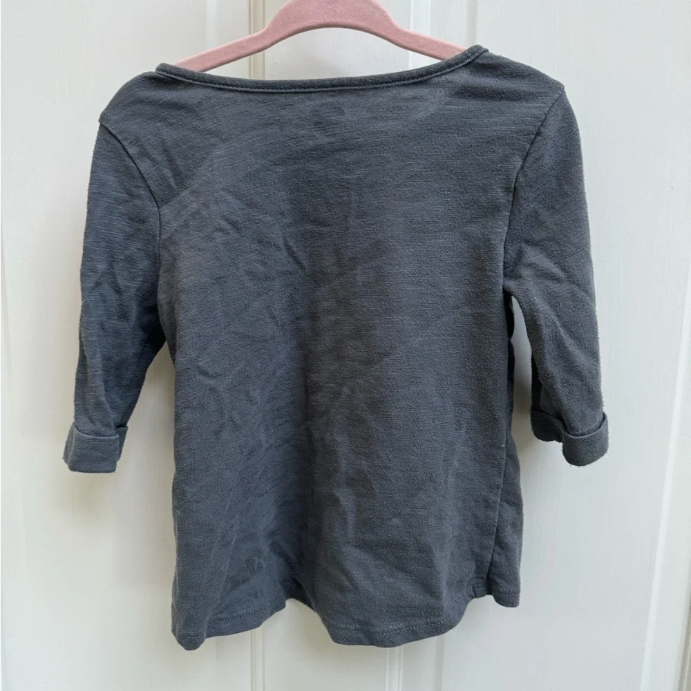 Old Navy 2T Gray & Multicolored Hello Girls Long Sleeve Blouse Top